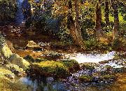 Frederick Arthur Bridgman River Landscape with Deer USA oil painting artist